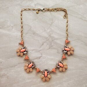 ✨ J.Crew Orange Touple Rhinestones Crystals Cluster Statement Necklace ✨